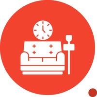 Lounge Glyph Shadow Icon vector