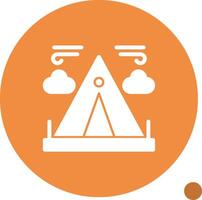 Tent Glyph Shadow Icon vector