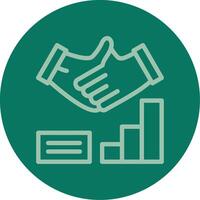 Handshake Line Multi color Icon vector