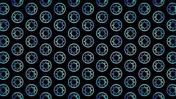 Glowing looping neon effect pattern abstract background, black background. video