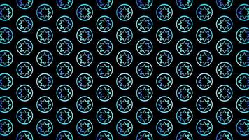 Glowing looping neon effect pattern abstract background, black background. video