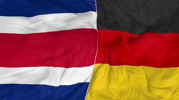 Alemanha e costa rica bandeiras juntos desatado looping fundo, em loop colisão textura pano acenando lento movimento, 3d Renderização video