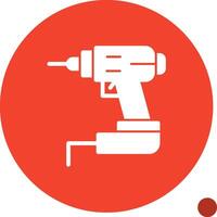 Power Drill Glyph Shadow Icon vector