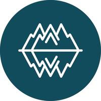 Glacier Outline Circle Icon vector