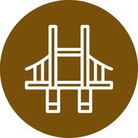 Bridge Outline Circle Icon vector