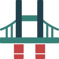 Bridge Glyph Multi Color Icon vector