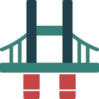 puente glifo multi color icono vector