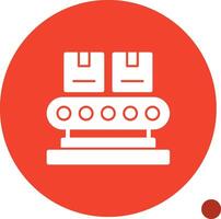 Conveyor Belt Glyph Shadow Icon vector