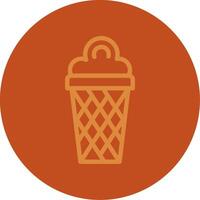 Ice Cream Cone Line Multi color Icon vector