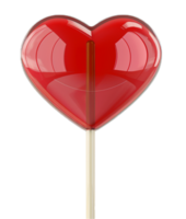 AI generated Close-up Red Heart Lollipop png