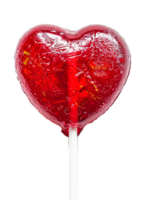 AI generated Close-up Red Heart Lollipop png