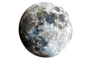 ai generato pieno Luna dettagliato superficie avvicinamento png