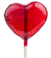 AI generated Close-up Red Heart Lollipop png