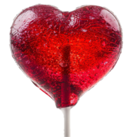 AI generated Close-up Red Heart Lollipop png