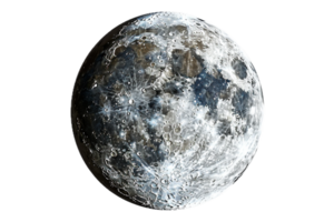 AI generated High-Contrast Monochrome Image of the Moon png