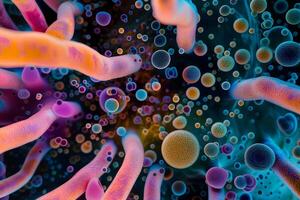 AI generated Diverse colorful abstract microbiome photo