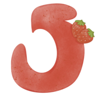 Cute watercolor numbers png