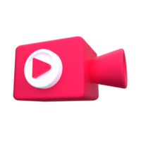 Unique Video camera 3D rendering icon illustration simple.Realistic  illustration. png