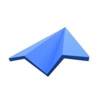 Unique Blue paper airplane 3D rendering icon illustration simple.Realistic vector illustration. png