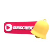Unique Reb button subscribe 3D rendering icon illustration simple.Realistic illustration. png