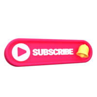 Unique Reb button subscribe 3D rendering icon illustration simple.Realistic illustration. png