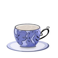 Immergrün dekorativ Teetasse png