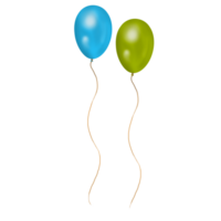 Green and Blue Balloon PNG