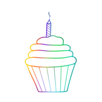 coloré petit gâteau contour png