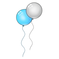 einfach Blau und Silber runden Luftballons png