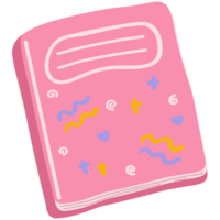 Pink notebook illustration png