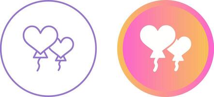 Heart shaped balloons Vector Icon