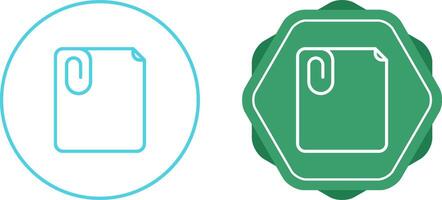 Paperclip with paper Vector Icon