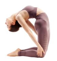 Sporty young woman doing yoga practice. Isolated png
