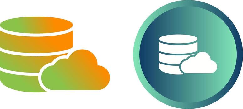 icono de vector de base de datos en la nube