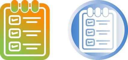 memorándum almohadilla con Lista de Verificación vector icono