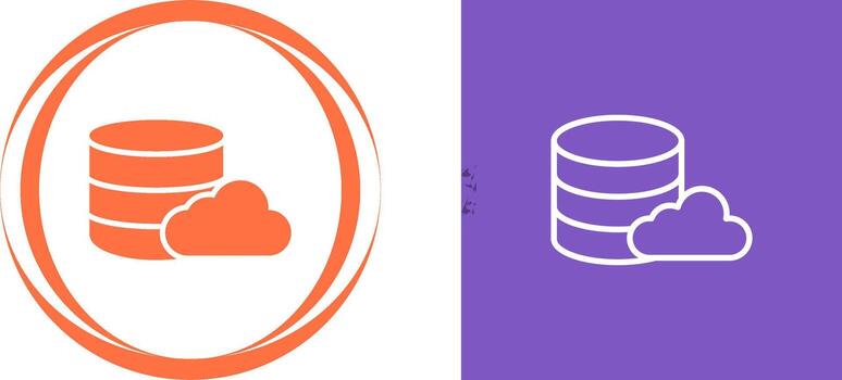 icono de vector de base de datos en la nube
