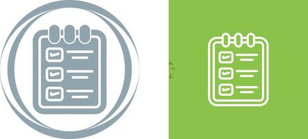 memorándum almohadilla con Lista de Verificación vector icono