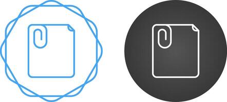 Paperclip with paper Vector Icon