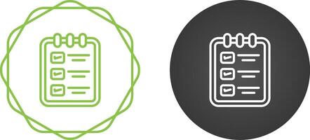 memorándum almohadilla con Lista de Verificación vector icono