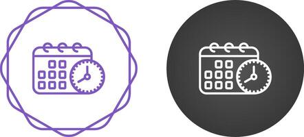 Calendar with clock Vector Icon