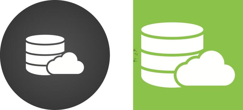icono de vector de base de datos en la nube