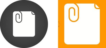 Paperclip with paper Vector Icon