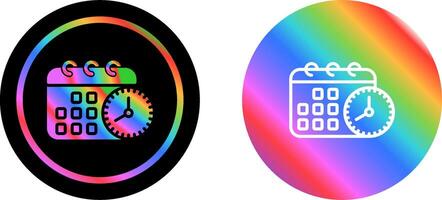 Calendar with clock Vector Icon