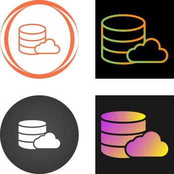icono de vector de base de datos en la nube