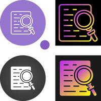 Document with magnifying glass Vector Icon