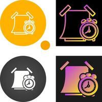 Sticky note with alarm clock Vector Icon