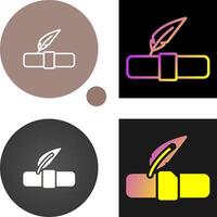 Quill pen with scroll Vector Icon