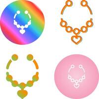 Heart Shaped Necklace Vector Icon