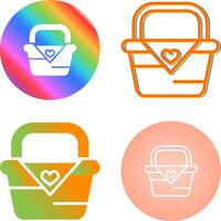 Romantic picnic basket Vector Icon