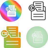 Document Insert Video Vector Icon